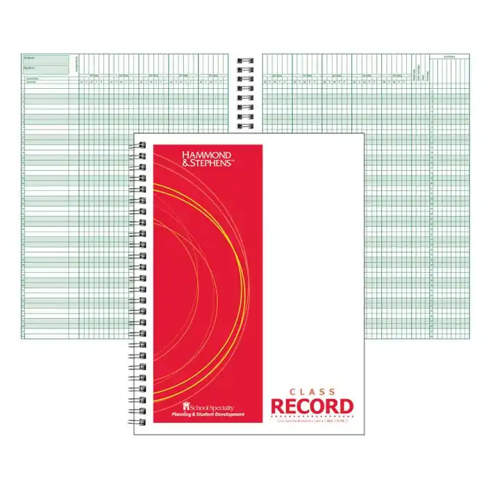 Bargain Hammond & Stephens Class Record Book - PolyIce Cover, 8-1/2 X 11 Inches, 50 Students, 9/10 Week, White/Green